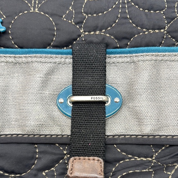 Fossil Key-per Gray embroidered Stylish Black/Gray Quilted Women's Bag TOT7889 - Picture 3 of 13